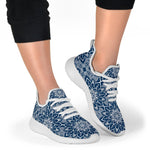 Blue And White Bohemian Mandala Print Mesh Knit Shoes GearFrost