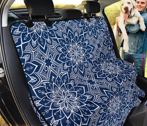 Blue And White Bohemian Mandala Print Pet Car Back Seat Cover