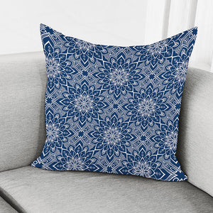 Blue And White Bohemian Mandala Print Pillow Cover