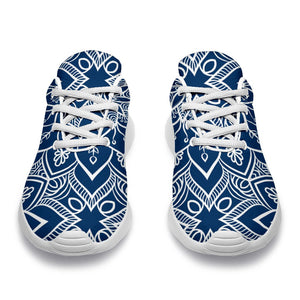 Blue And White Bohemian Mandala Print Sport Shoes GearFrost