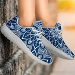 Blue And White Bohemian Mandala Print Sport Shoes GearFrost