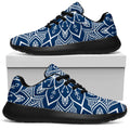 Blue And White Bohemian Mandala Print Walking Shoes