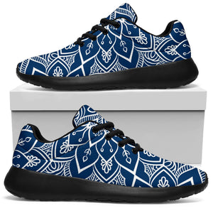 Blue And White Bohemian Mandala Print Sport Shoes GearFrost