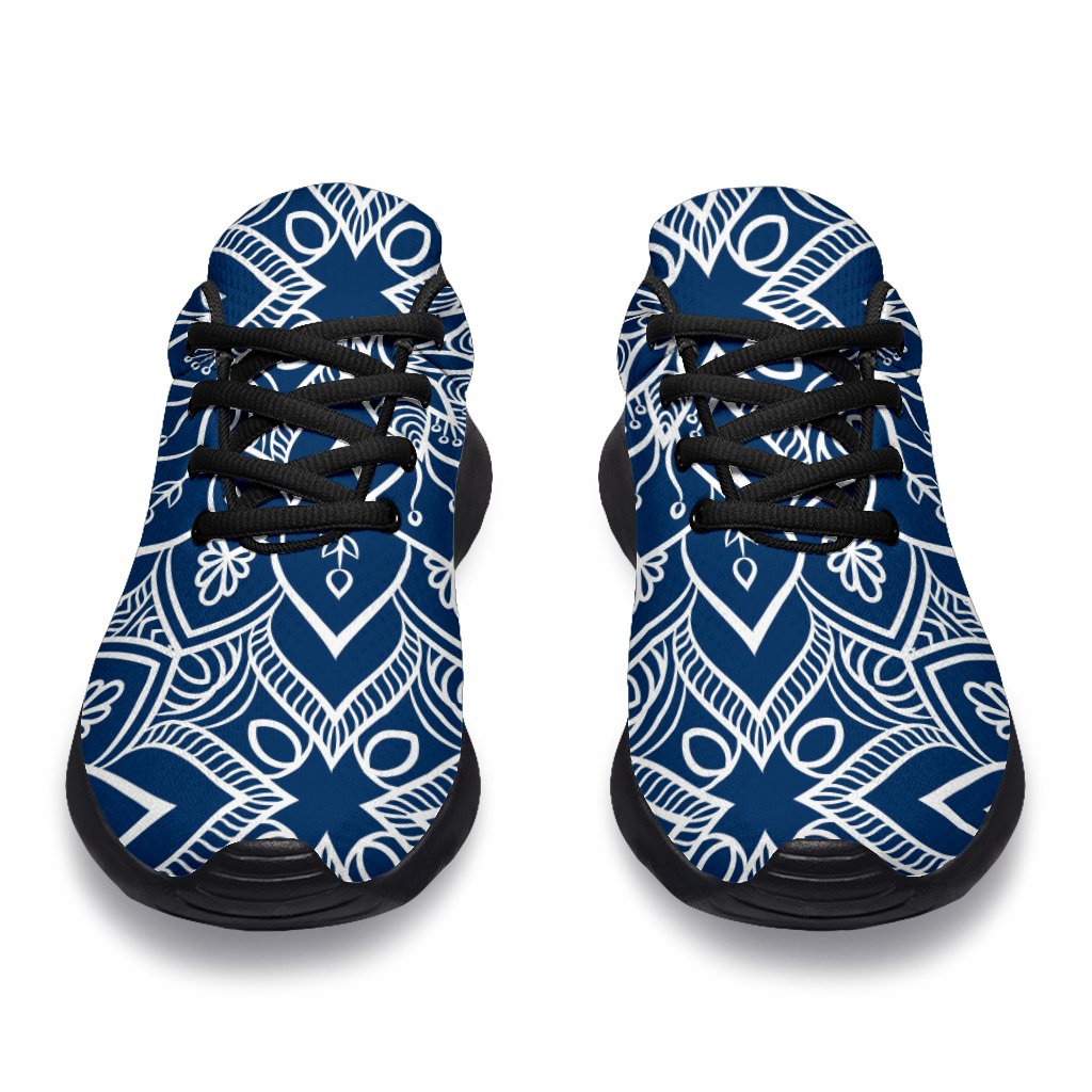 Blue And White Bohemian Mandala Print Sport Shoes GearFrost