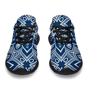 Blue And White Bohemian Mandala Print Sport Shoes GearFrost