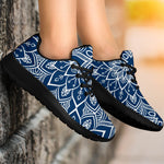 Blue And White Bohemian Mandala Print Sport Shoes GearFrost