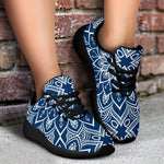 Blue And White Bohemian Mandala Print Sport Shoes GearFrost