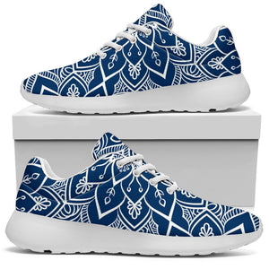 Blue And White Bohemian Mandala Print Sport Shoes GearFrost