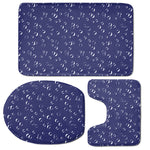 Blue And White Bubble Pattern Print 3 Piece Bath Mat Set