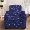 Blue And White Bubble Pattern Print Armchair Slipcover