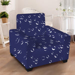 Blue And White Bubble Pattern Print Armchair Slipcover