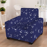 Blue And White Bubble Pattern Print Armchair Slipcover