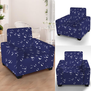 Blue And White Bubble Pattern Print Armchair Slipcover