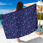 Blue And White Bubble Pattern Print Beach Sarong Wrap