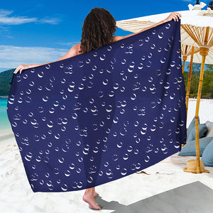 Blue And White Bubble Pattern Print Beach Sarong Wrap