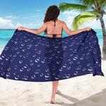 Blue And White Bubble Pattern Print Beach Sarong Wrap