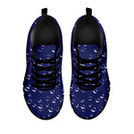 Blue And White Bubble Pattern Print Black Sneakers