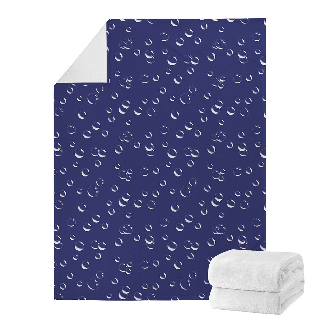 Blue And White Bubble Pattern Print Blanket