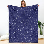 Blue And White Bubble Pattern Print Blanket