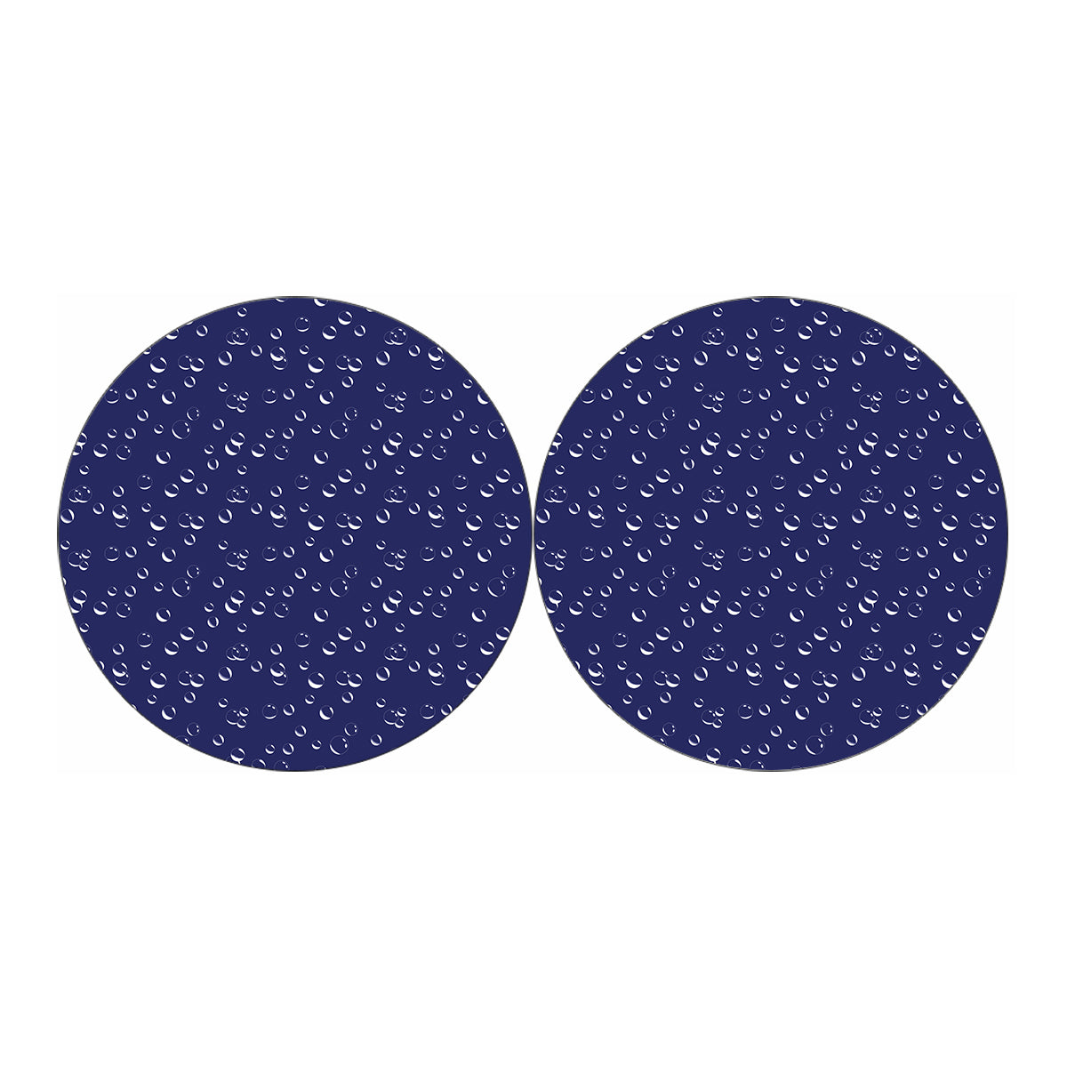 Blue And White Bubble Pattern Print Car Coasters