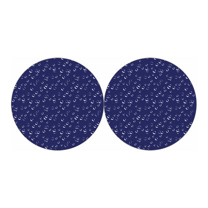 Blue And White Bubble Pattern Print Car Coasters