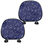 Blue And White Bubble Pattern Print Car Headrest Covers