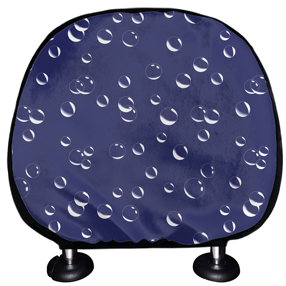 Blue And White Bubble Pattern Print Car Headrest Covers