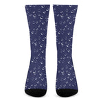 Blue And White Bubble Pattern Print Crew Socks