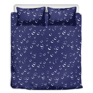 Blue And White Bubble Pattern Print Duvet Cover Bedding Set