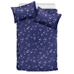 Blue And White Bubble Pattern Print Duvet Cover Bedding Set