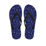 Blue And White Bubble Pattern Print Flip Flops