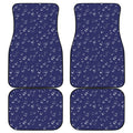 Blue And White Bubble Pattern Print Front and Back Car Floor Mats