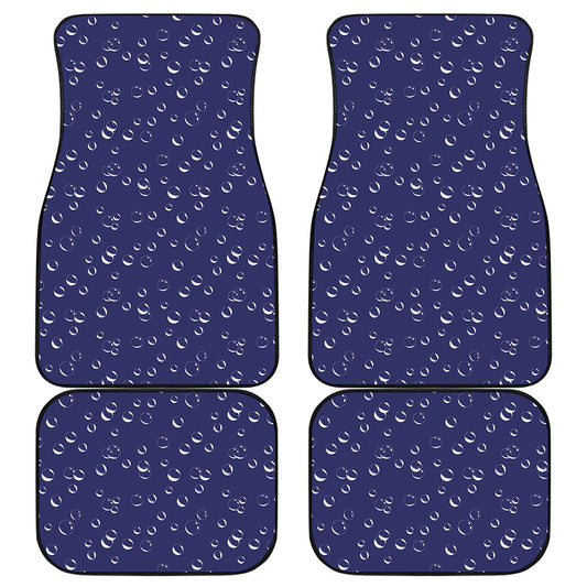 Blue And White Bubble Pattern Print Front and Back Car Floor Mats