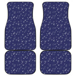 Blue And White Bubble Pattern Print Front and Back Car Floor Mats