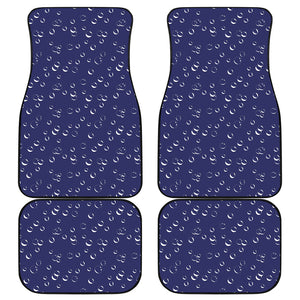 Blue And White Bubble Pattern Print Front and Back Car Floor Mats