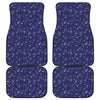 Blue And White Bubble Pattern Print Front and Back Car Floor Mats