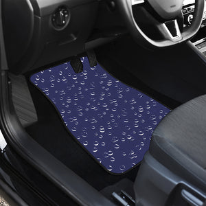 Blue And White Bubble Pattern Print Front and Back Car Floor Mats