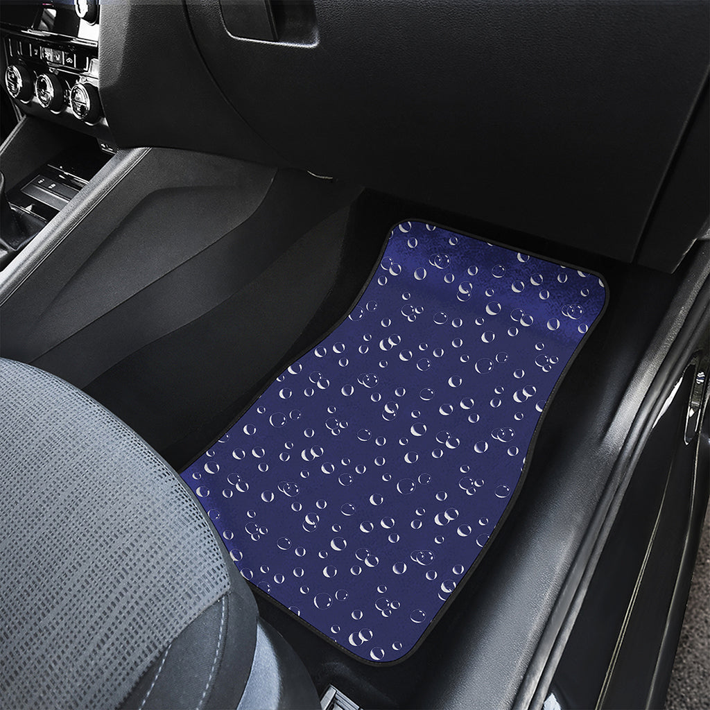 Blue And White Bubble Pattern Print Front and Back Car Floor Mats