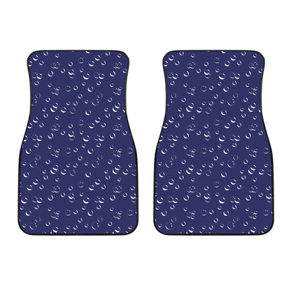 Blue And White Bubble Pattern Print Front Car Floor Mats