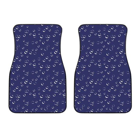 Blue And White Bubble Pattern Print Front Car Floor Mats