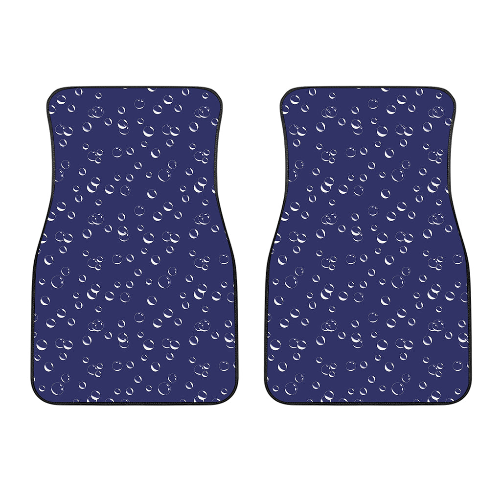 Blue And White Bubble Pattern Print Front Car Floor Mats