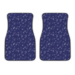 Blue And White Bubble Pattern Print Front Car Floor Mats