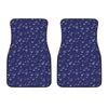 Blue And White Bubble Pattern Print Front Car Floor Mats