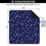 Blue And White Bubble Pattern Print Futon Protector