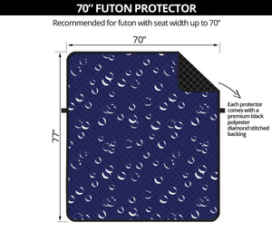 Blue And White Bubble Pattern Print Futon Protector