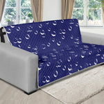 Blue And White Bubble Pattern Print Futon Protector