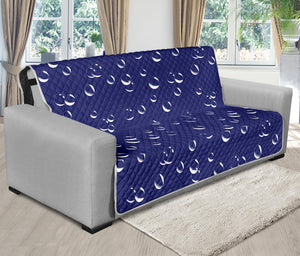 Blue And White Bubble Pattern Print Futon Protector