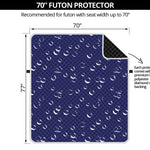 Blue And White Bubble Pattern Print Futon Protector