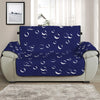 Blue And White Bubble Pattern Print Half Sofa Protector