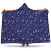 Blue And White Bubble Pattern Print Hooded Blanket